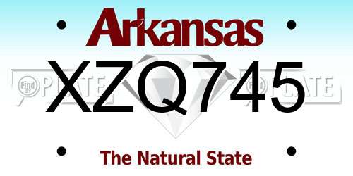 XZQ745 Arkansas License Plate
