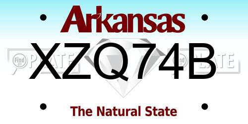 XZQ74B Arkansas License Plate