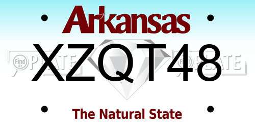 XZQT48 Arkansas License Plate