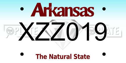 XZZ019 Arkansas License Plate