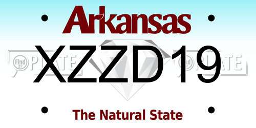 XZZD19 Arkansas License Plate