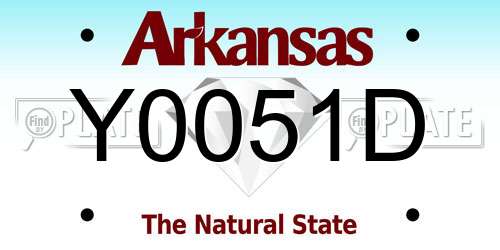 Y0051D Arkansas License Plate