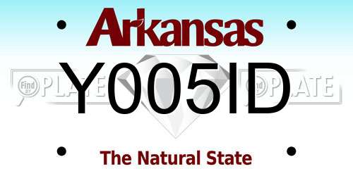 Y005ID Arkansas License Plate