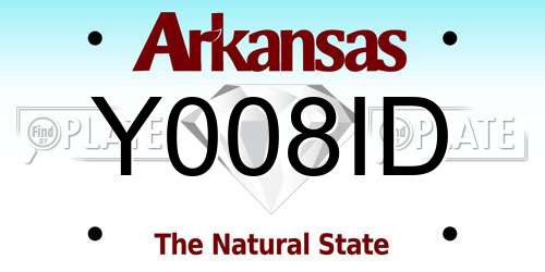 Y008ID Arkansas License Plate