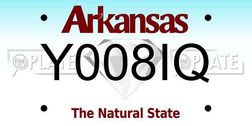 Y008IQ Arkansas License Plate
