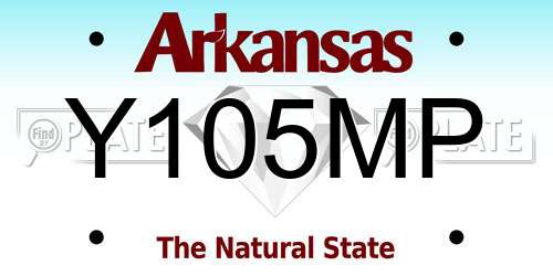 Y105MP Arkansas License Plate