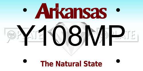 Y108MP Arkansas License Plate