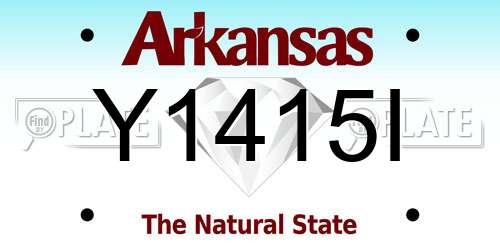 Y1415I Arkansas License Plate