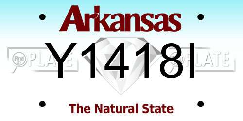Y1418I Arkansas License Plate