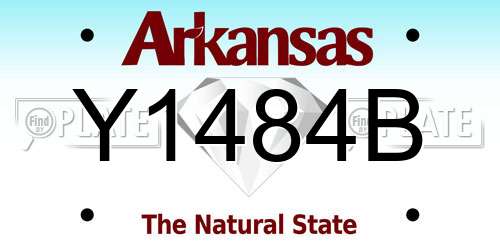 Y1484B Arkansas License Plate