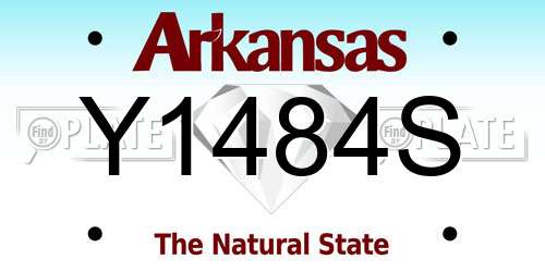 Y1484S Arkansas License Plate