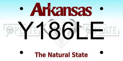 Y186LE Arkansas License Plate