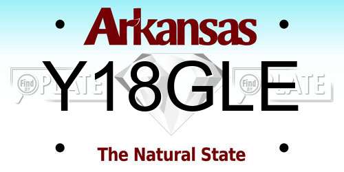 Y18GLE Arkansas License Plate