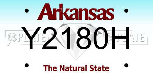Y2180H Arkansas License Plate