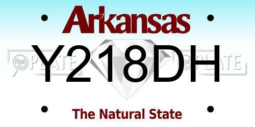 Y218DH Arkansas License Plate