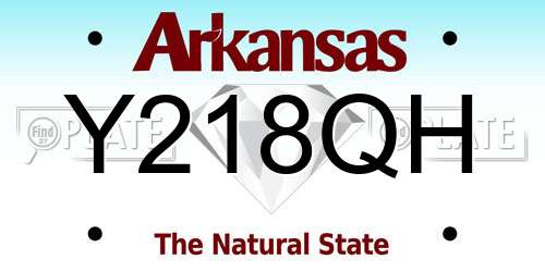 Y218QH Arkansas License Plate