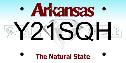 Y21SQH Arkansas License Plate