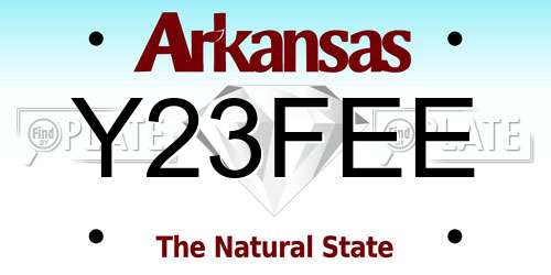 Y23FEE Arkansas License Plate