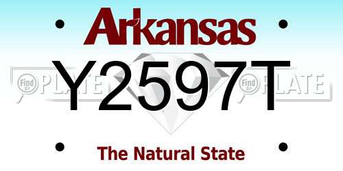 Y2597T Arkansas License Plate