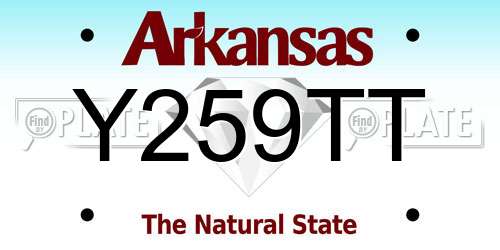 Y259TT Arkansas License Plate