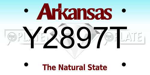 Y2897T Arkansas License Plate