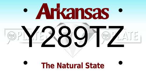 Y289TZ Arkansas License Plate