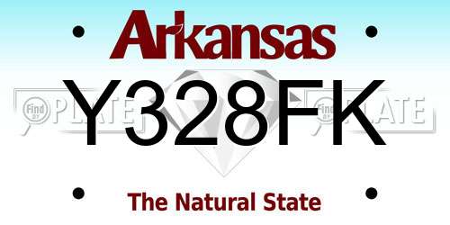 Y328FK Arkansas License Plate