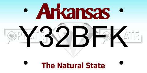 Y32BFK Arkansas License Plate