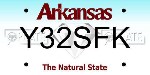 Y32SFK Arkansas License Plate