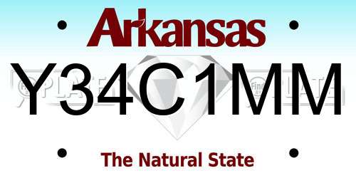 Y34C1MM Arkansas License Plate