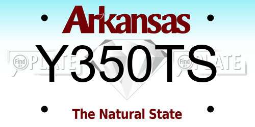 Y350TS Arkansas License Plate