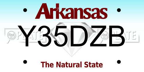 Y35DZB Arkansas License Plate