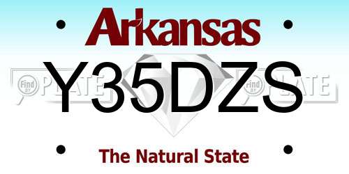 Y35DZS Arkansas License Plate