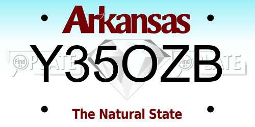 Y35OZB Arkansas License Plate
