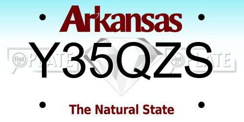 Y35QZS Arkansas License Plate