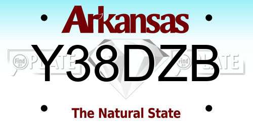 Y38DZB Arkansas License Plate