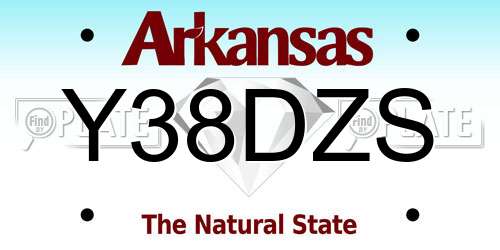 Y38DZS Arkansas License Plate