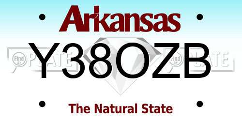 Y38OZB Arkansas License Plate