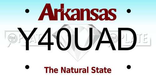 Y40UAD Arkansas License Plate