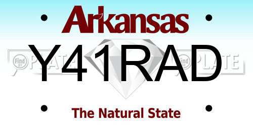 Y41RAD Arkansas License Plate