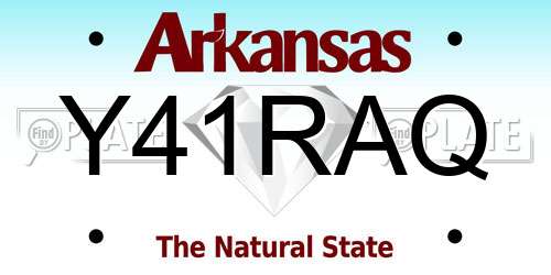 Y41RAQ Arkansas License Plate