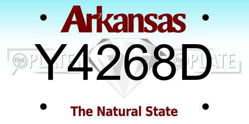 Y4268D Arkansas License Plate