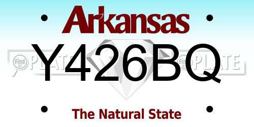 Y426BQ Arkansas License Plate
