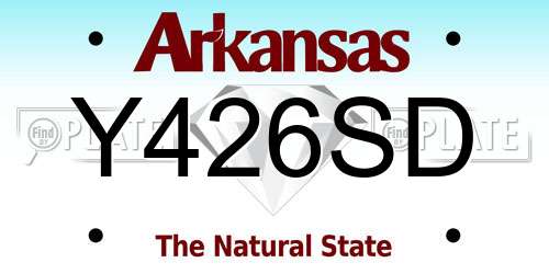 Y426SD Arkansas License Plate