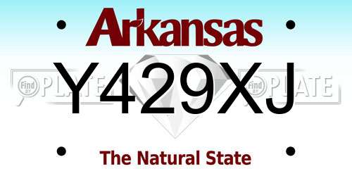 Y429XJ Arkansas License Plate