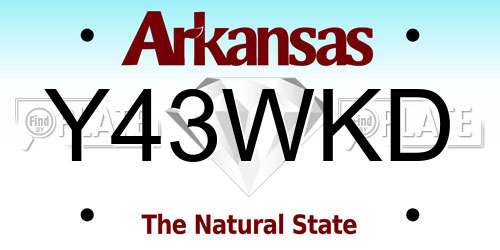 Y43WKD Arkansas License Plate