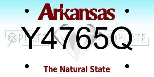 Y4765Q Arkansas License Plate