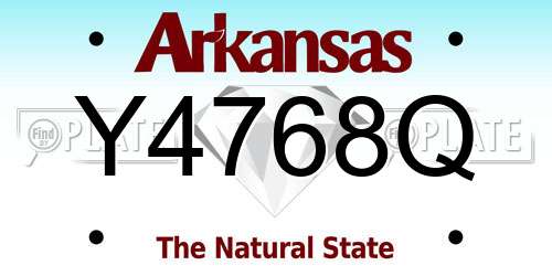 Y4768Q Arkansas License Plate