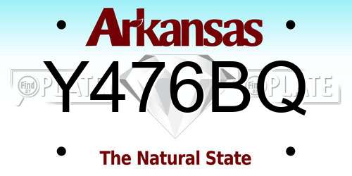Y476BQ Arkansas License Plate