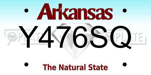 Y476SQ Arkansas License Plate
